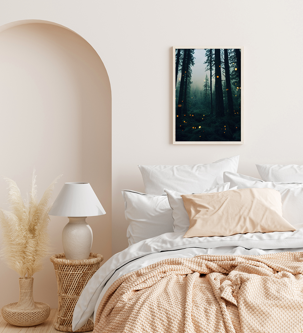 Fireflies In A Dark Forest Prints