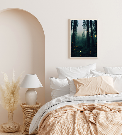 Fireflies In A Dark Forest Prints