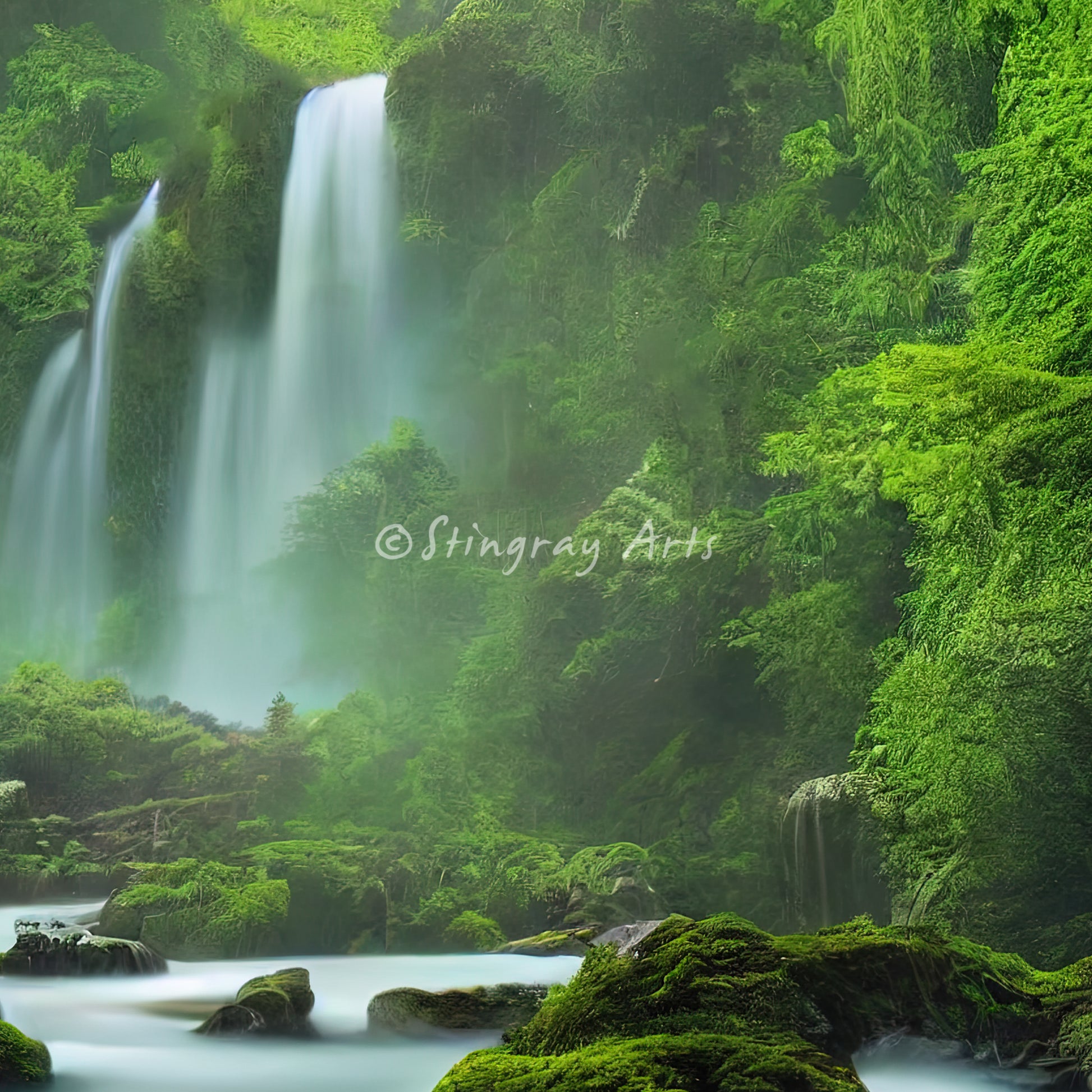 Soft Running Waterfalls & Creek Prints