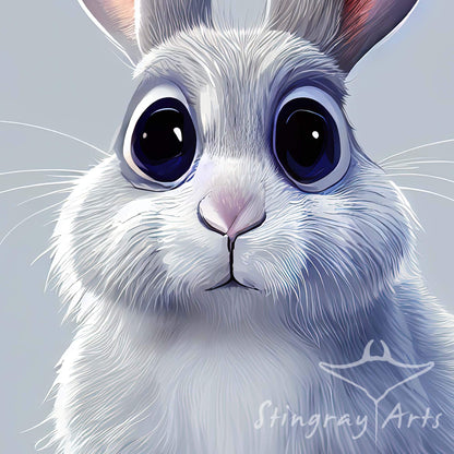 Cute Rabbit Character Printable Art - Instant Download