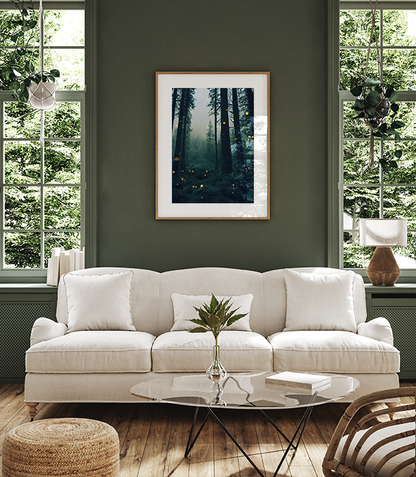 Fireflies In A Dark Forest Prints