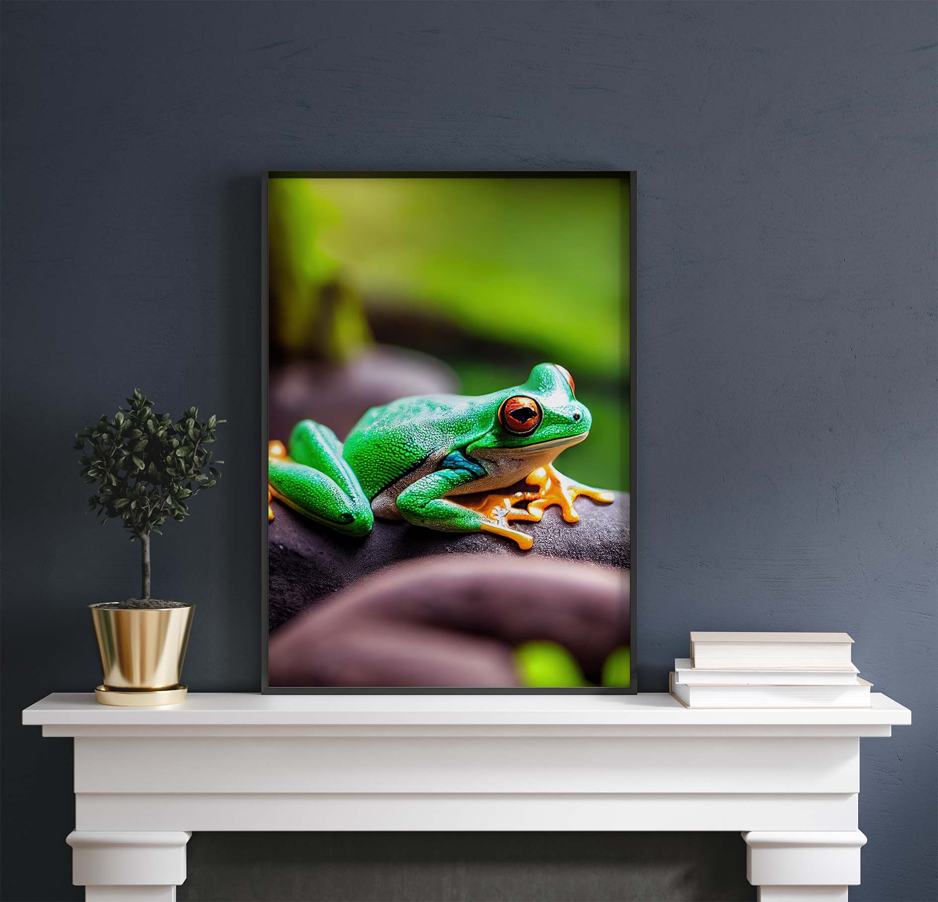 Green Tree Frog Printable Art - Instant Download