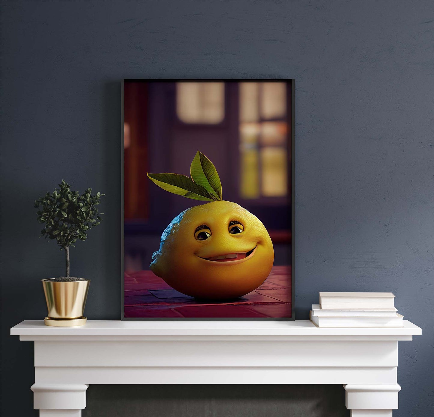 Cute Smiling Lemon Character Printable Art - Instant Download