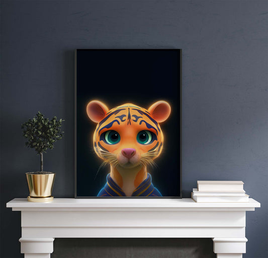 Tiger Cub Childlike Printable Art - Instant Download