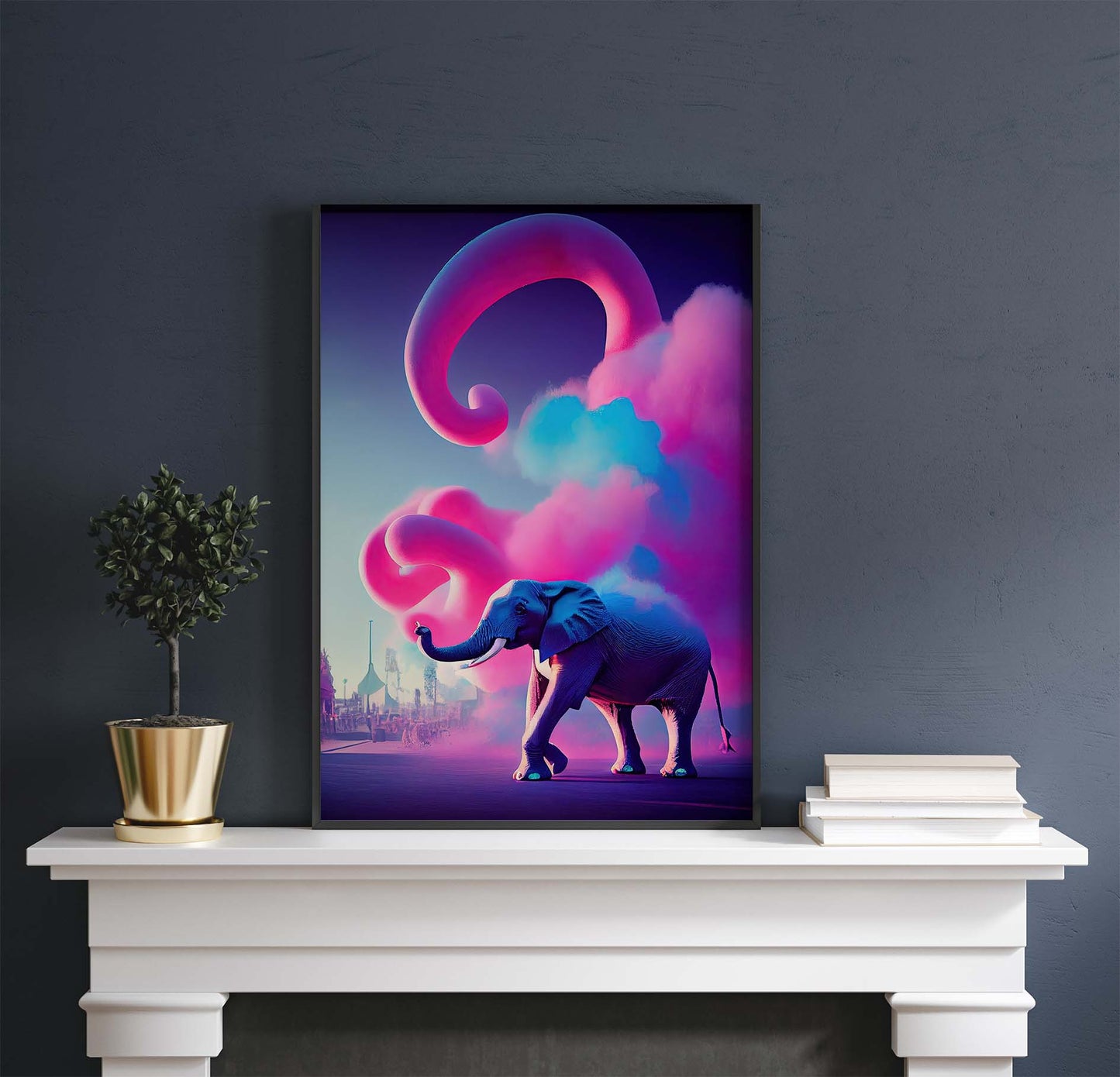 Elephant Carnival Fantasy Printable Art - Instant Download