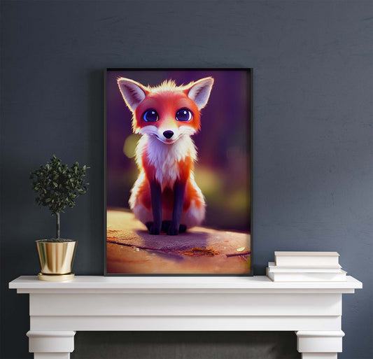 Wide-Eyed Red Fox Printable Art - Instant Download