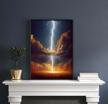 Lightning Bolt Printable Art - Instant Download