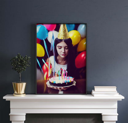 Birthday Party Girl Printable Art - Instant Download