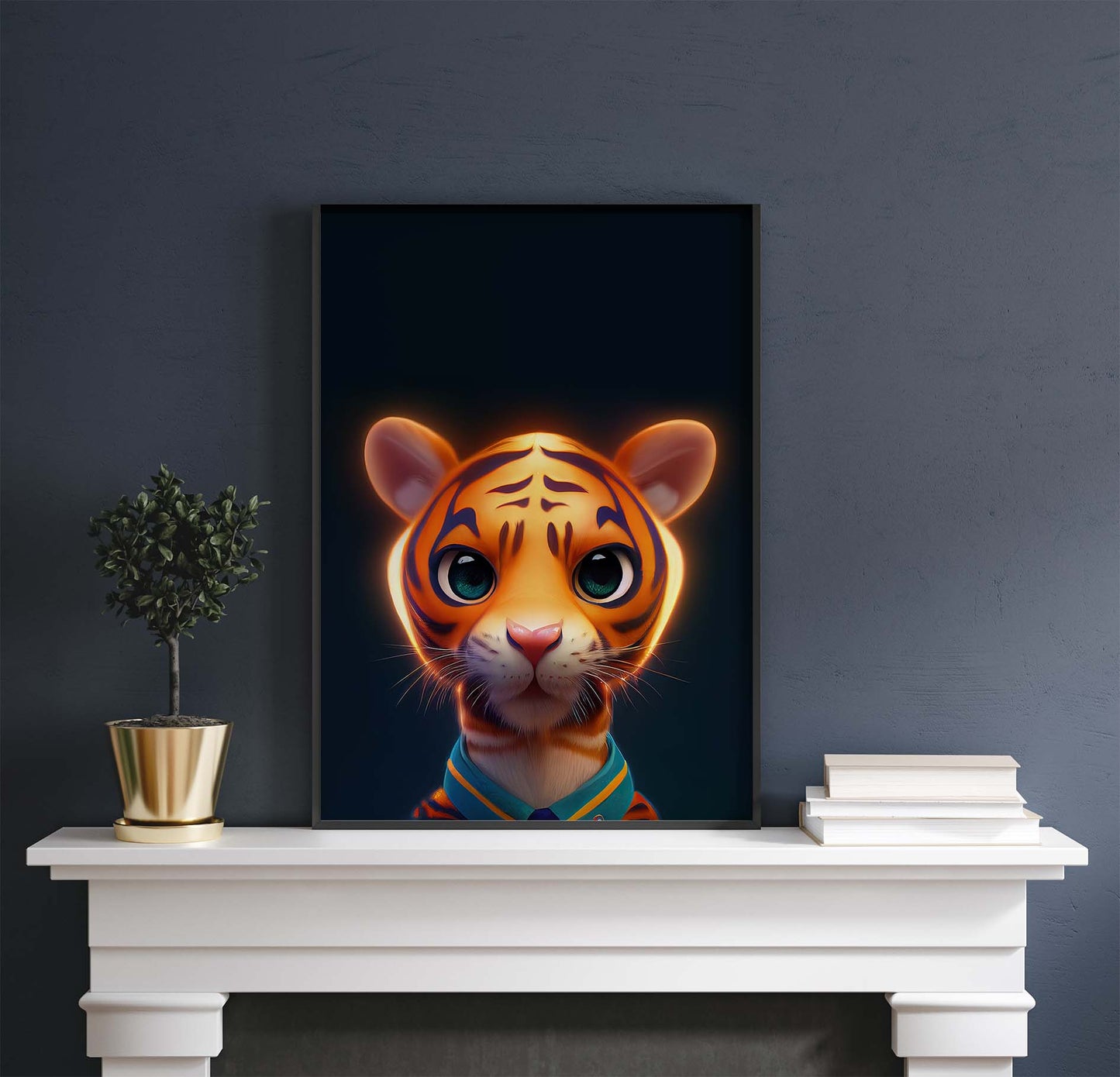 Tiger Cub Glow Childlike Printable Art - Instant Download