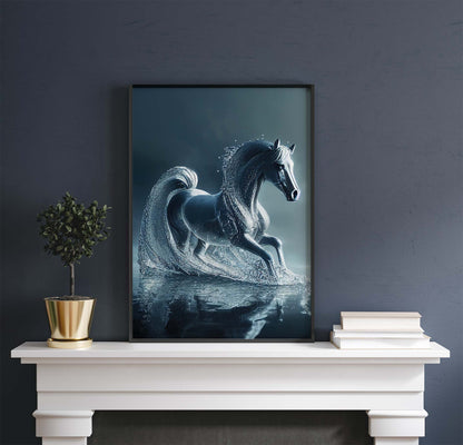 Splash Water Horse Printable Art - Instant Download