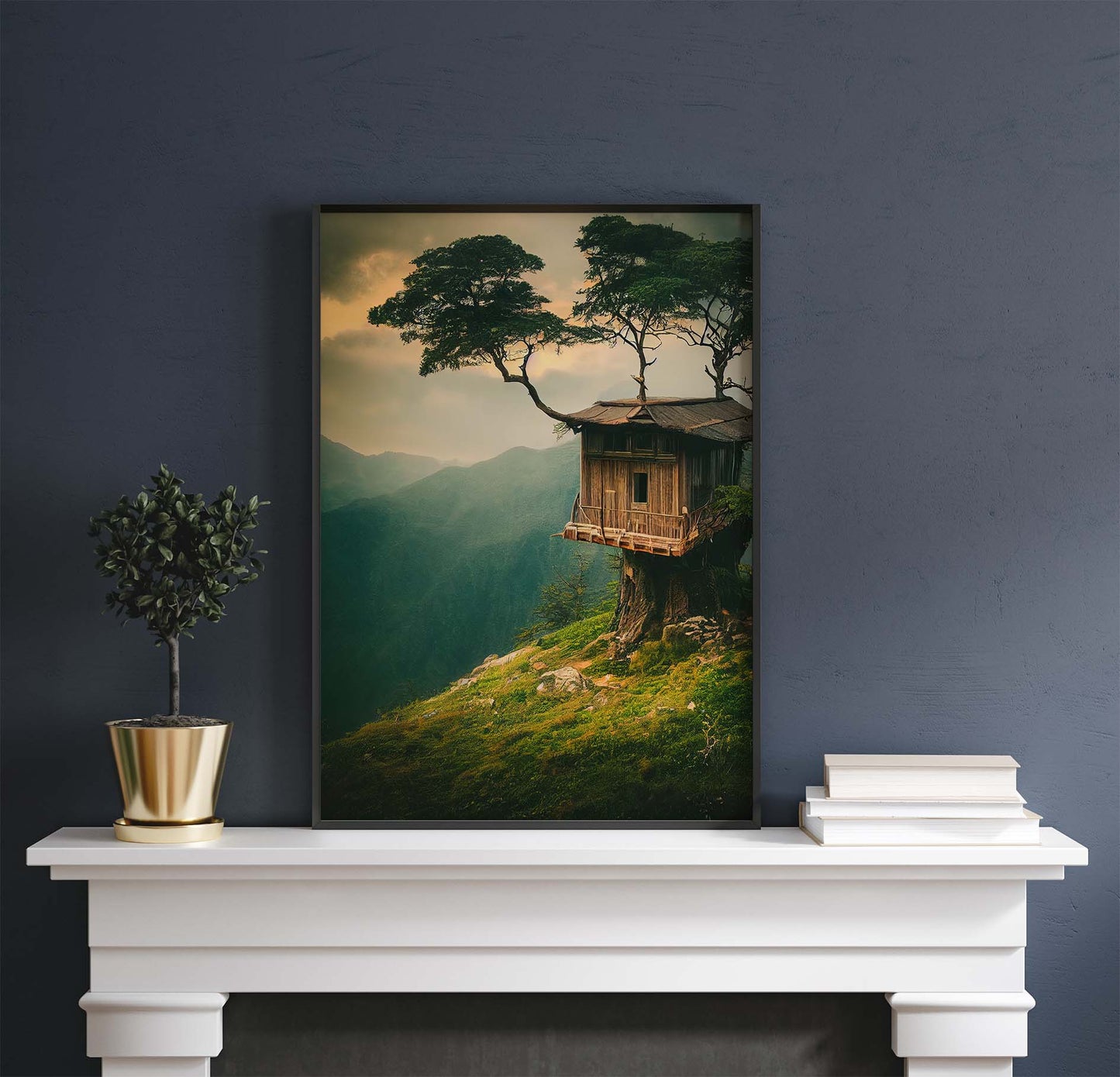 Tree House In A Valley Printable Art - Instant Download