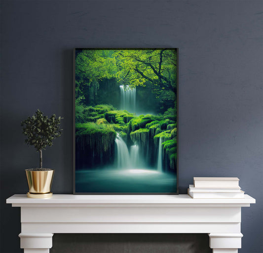 Cascading Waterfalls Printable Art - Instant Download