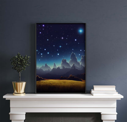 Bright Twinkling Stars Outdoors Printable Art - Instant Download