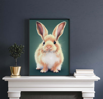 Sweet Fluffy Rabbit Printable Art - Instant Download