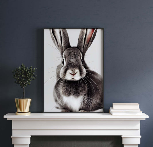 Cute Big Bunny Printable Art - Instant Download