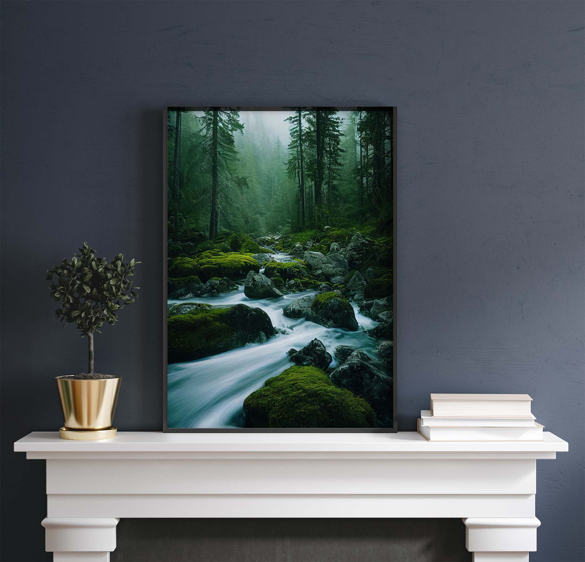 Streaming Forest Creek Printable Art - Instant Download