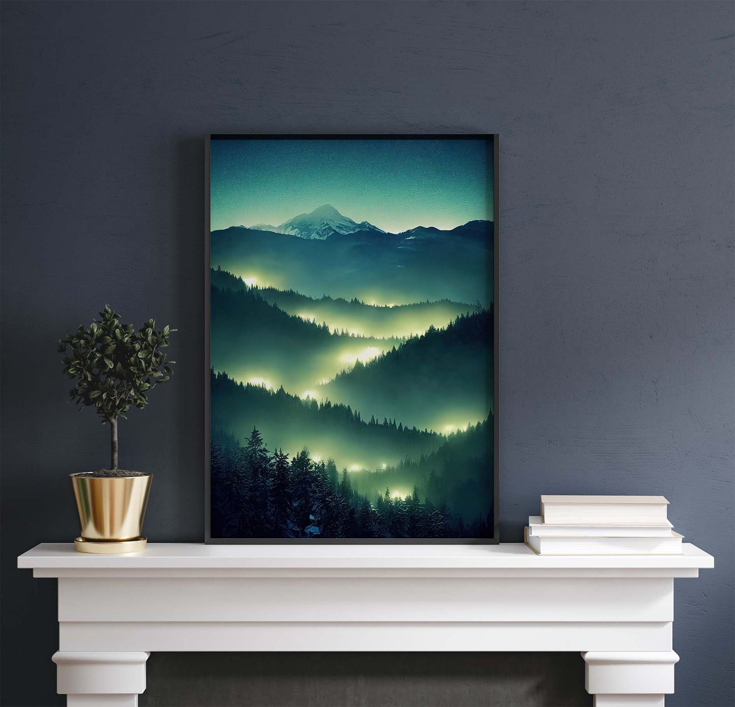 Soft Glowing Forest Lights Printable Art - Instant Download