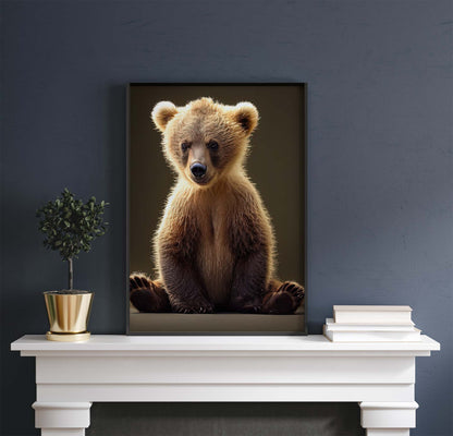 Baby Grizzly Bear Printable Art - Instant Download