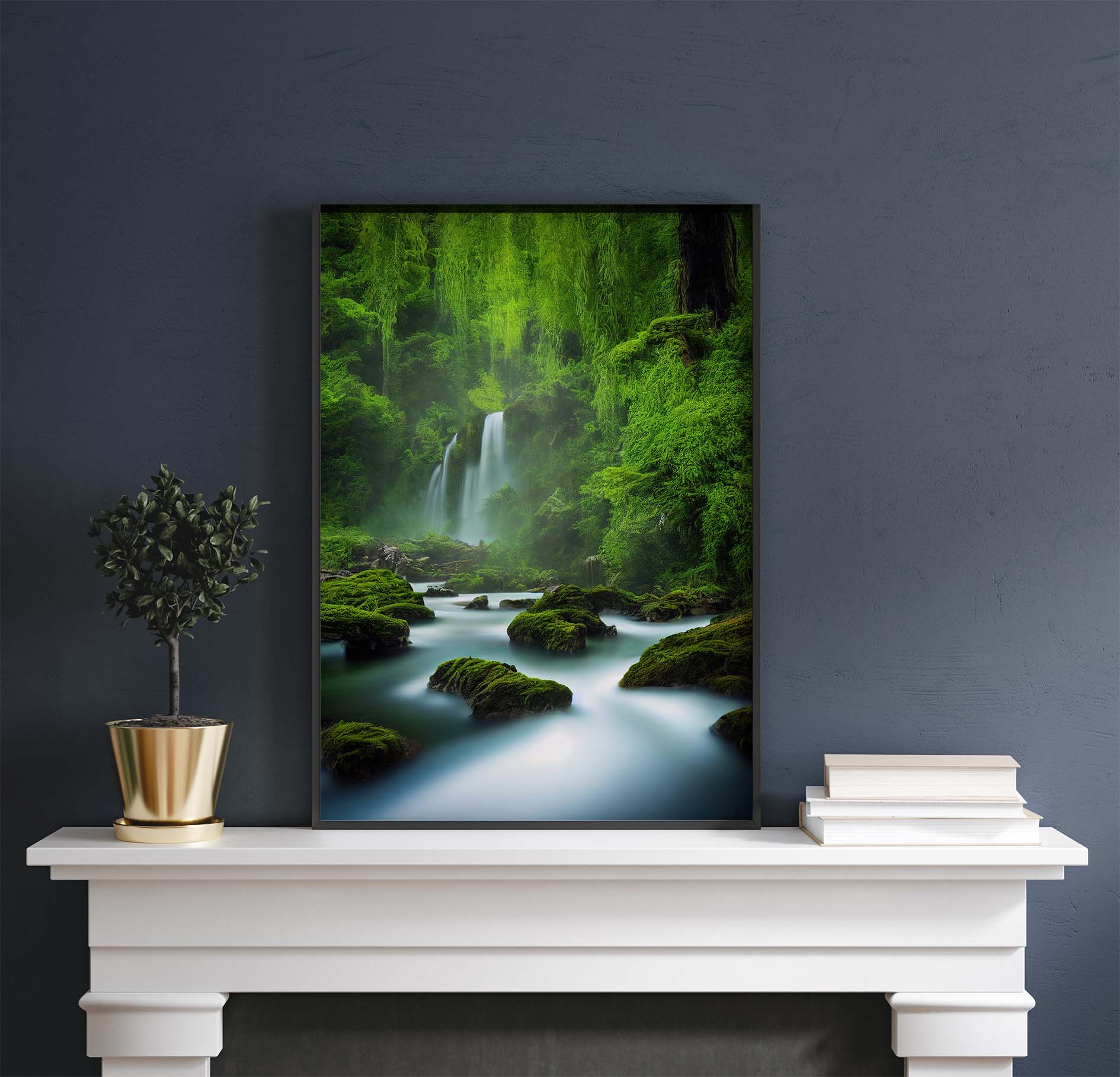 Soft Running Waterfalls & Creek Printable Art - Instant Download