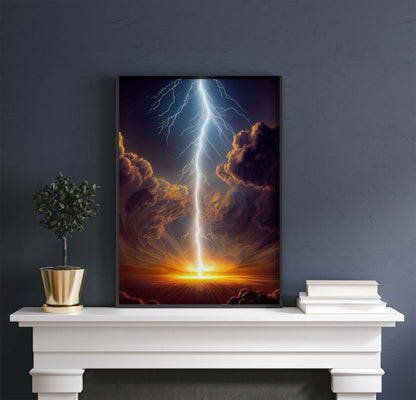 Lightning Bolt Boom Printable Art - Instant Download