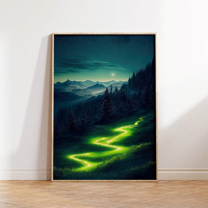 Glow Trail Mountain Prints