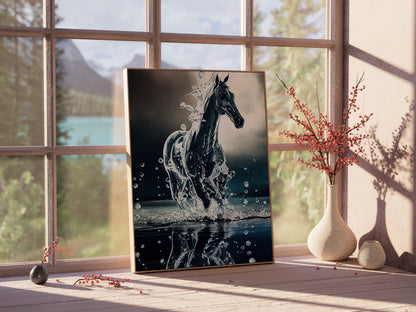 Droplets Water Horse Prints