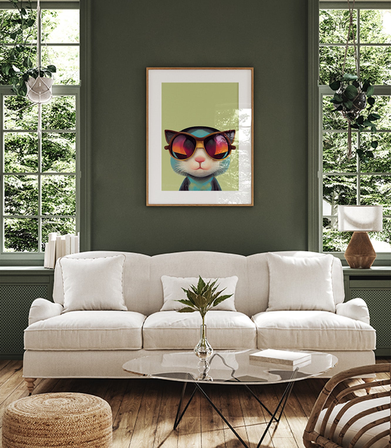 Retro Kitten In Sunglasses Prints