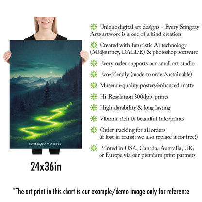 Cabin On A Hill Under Aurora Borealis Prints