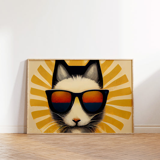 Retro Sunbeam Cat Prints