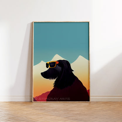 Cool Snowboarding Dog Retro Prints