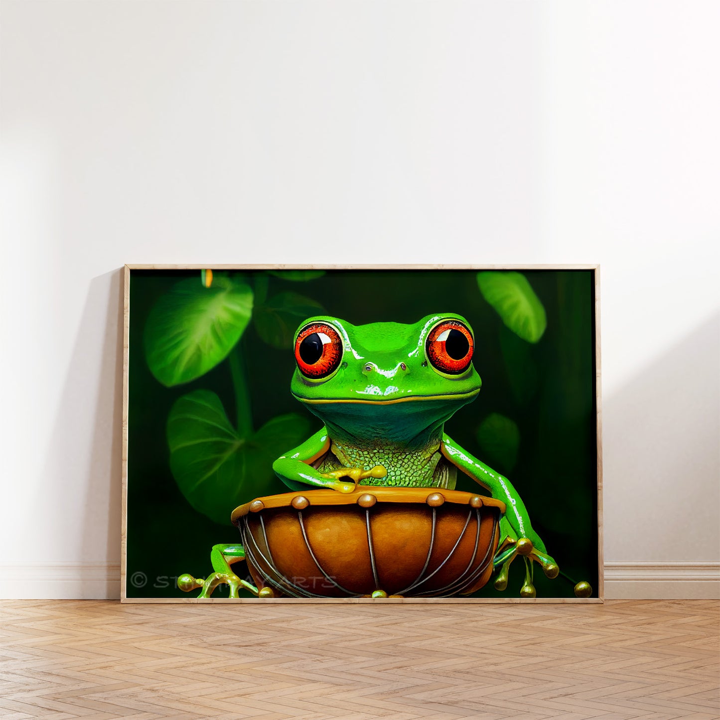 Frog Playing Drums Prints