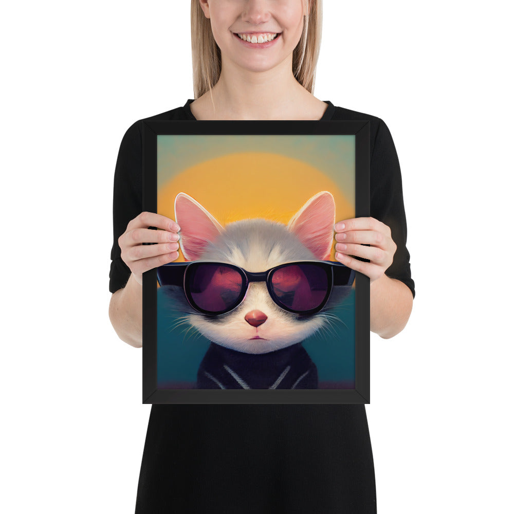 Cool Retro Sun Cat Prints