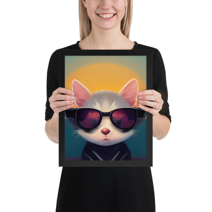 Cool Retro Sun Cat Prints