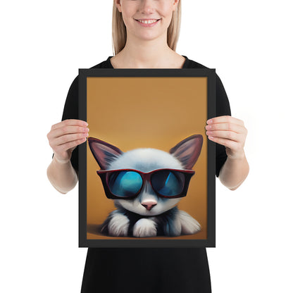 White Kitten Wearing Sunglasses Prints