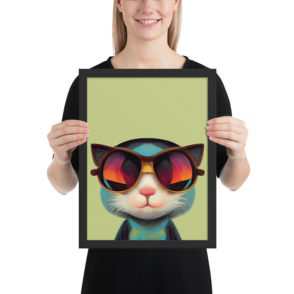 Retro Kitten In Sunglasses Prints