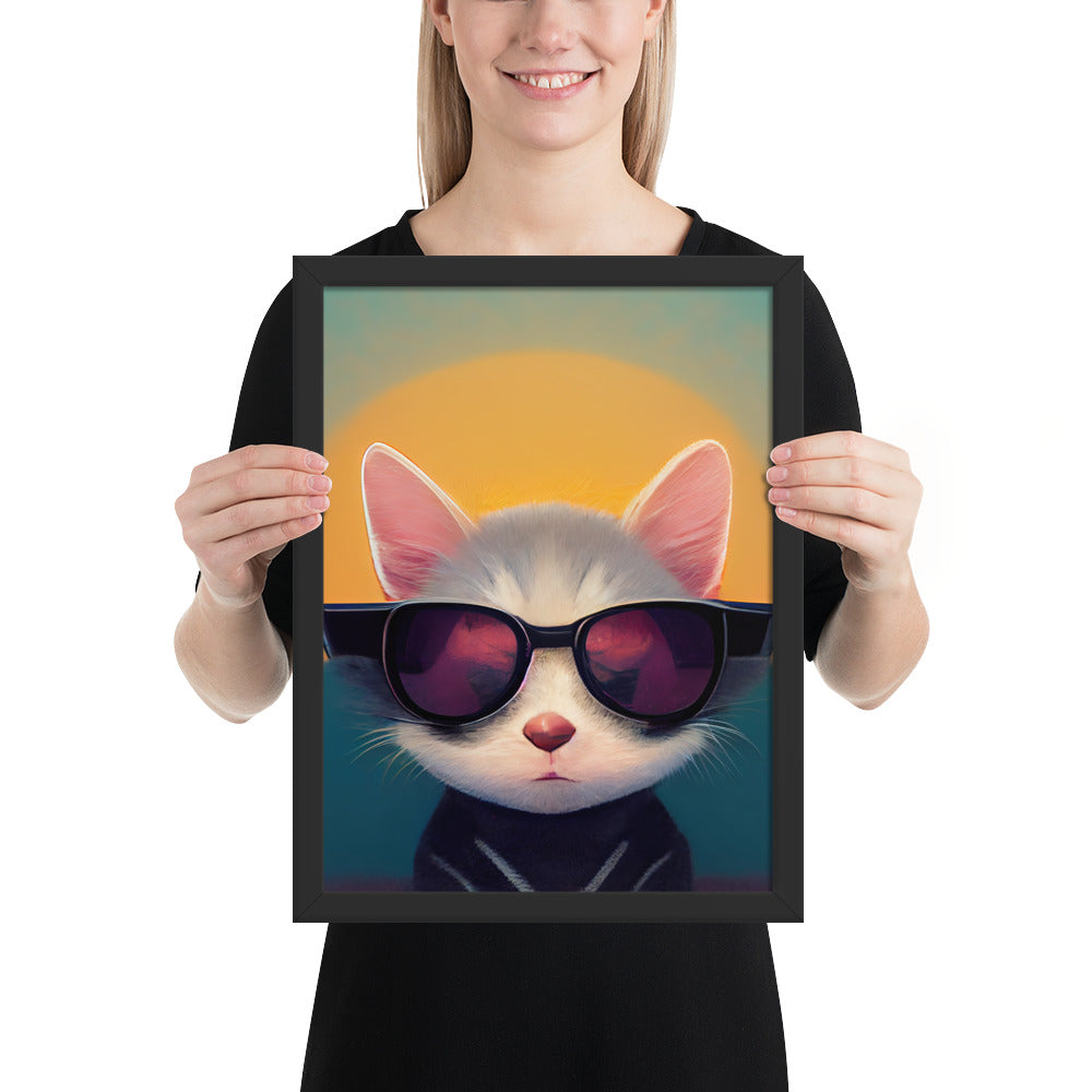 Cool Retro Sun Cat Prints