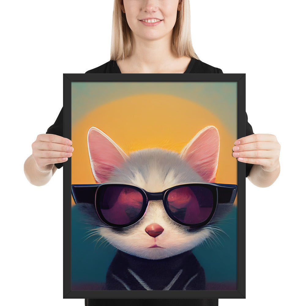 Cool Retro Sun Cat Prints