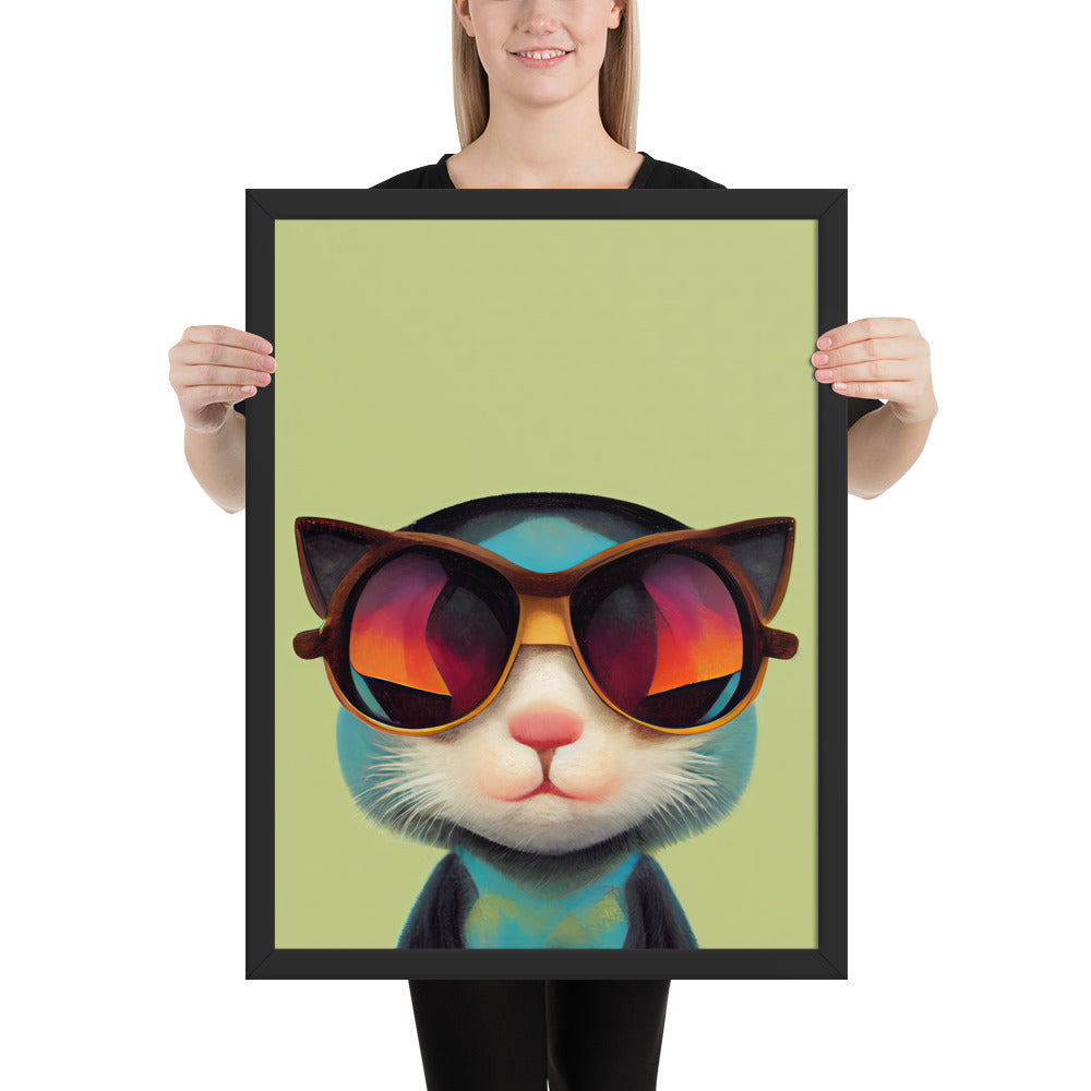 Retro Kitten In Sunglasses Prints