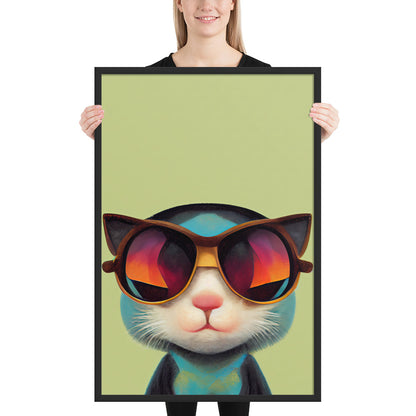 Retro Kitten In Sunglasses Prints