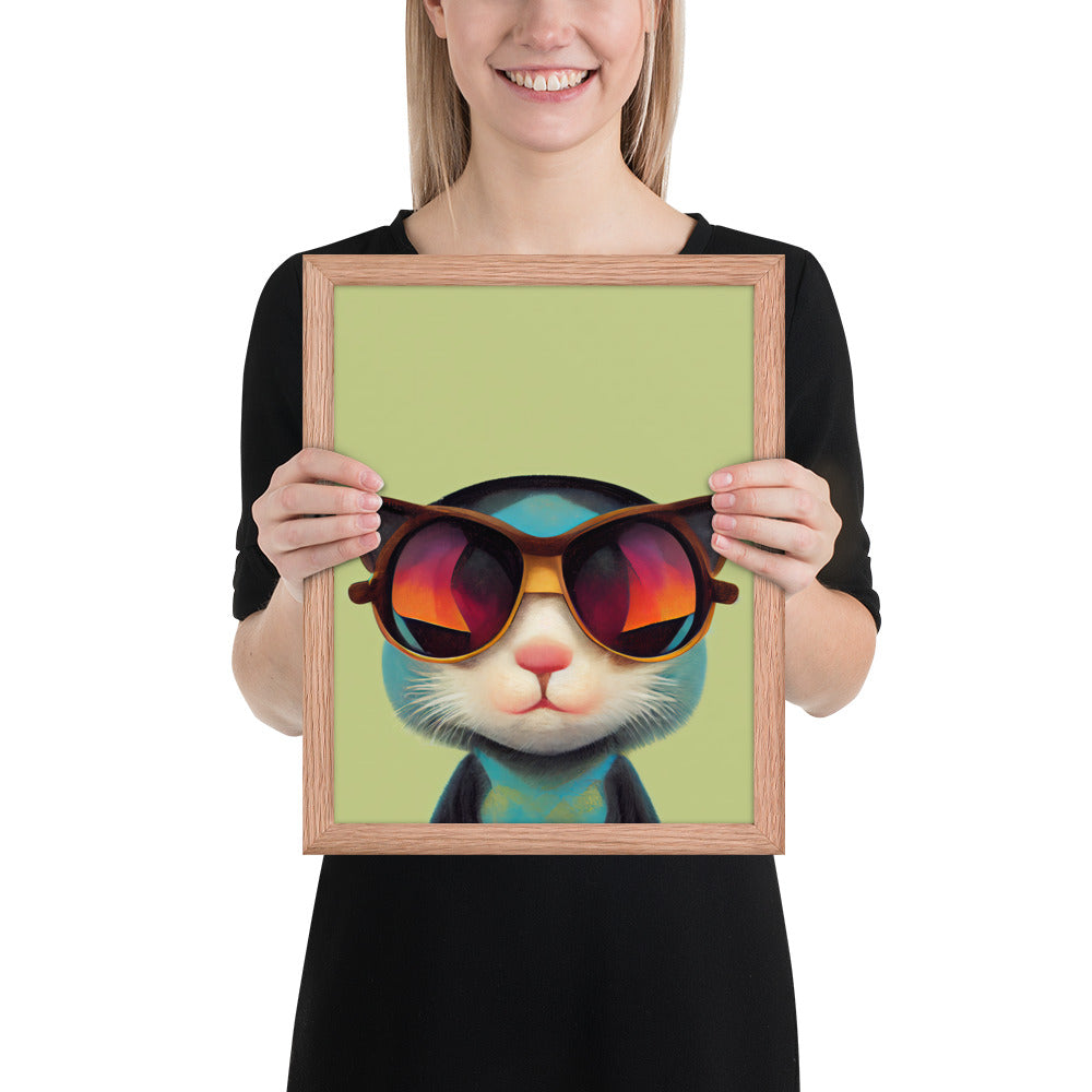 Retro Kitten In Sunglasses Prints