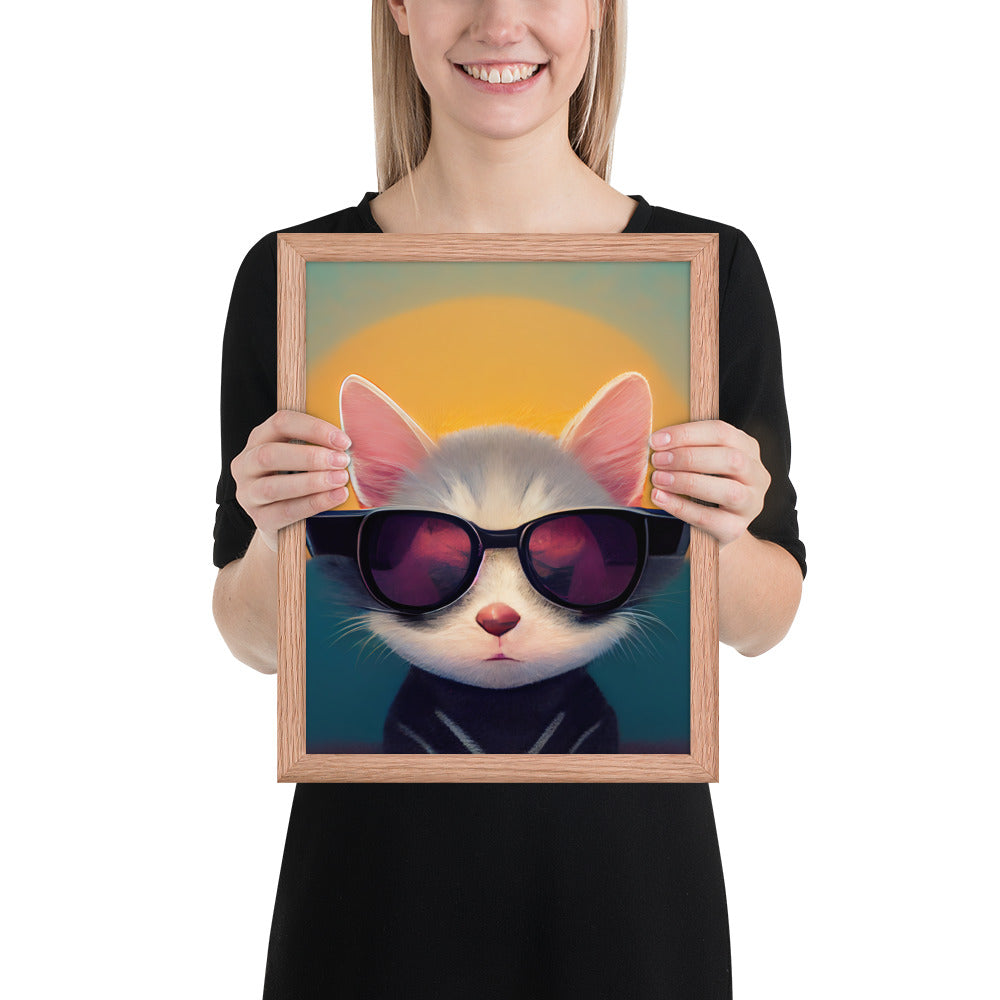 Cool Retro Sun Cat Prints