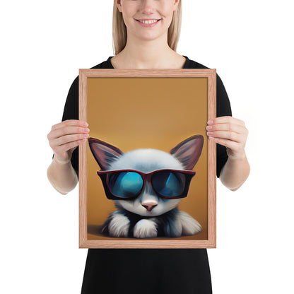 White Kitten Wearing Sunglasses Prints