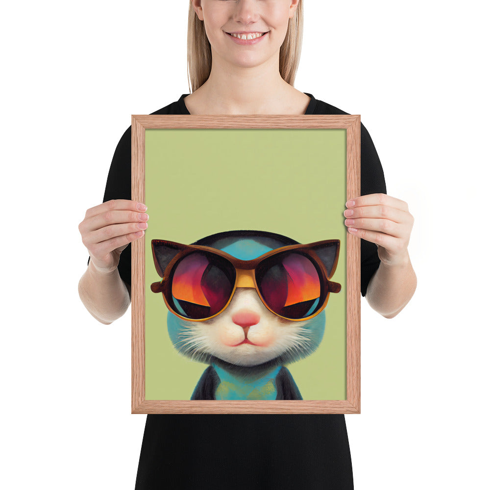 Retro Kitten In Sunglasses Prints