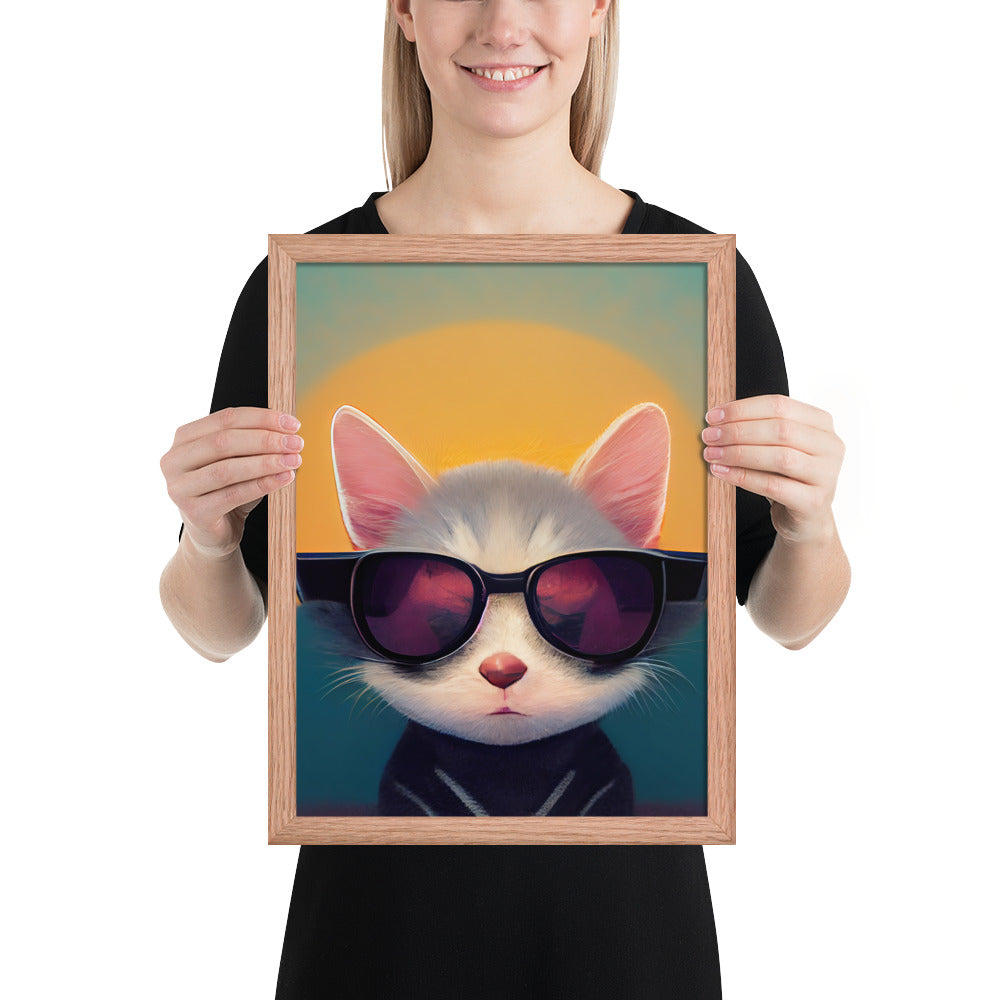 Cool Retro Sun Cat Prints