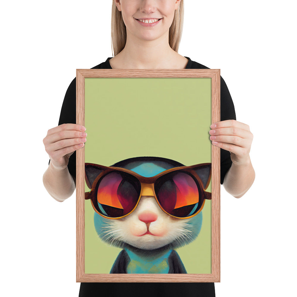 Retro Kitten In Sunglasses Prints