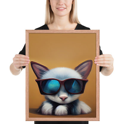 White Kitten Wearing Sunglasses Prints