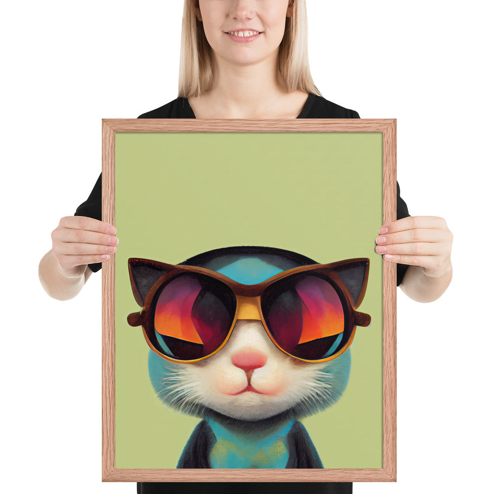 Retro Kitten In Sunglasses Prints