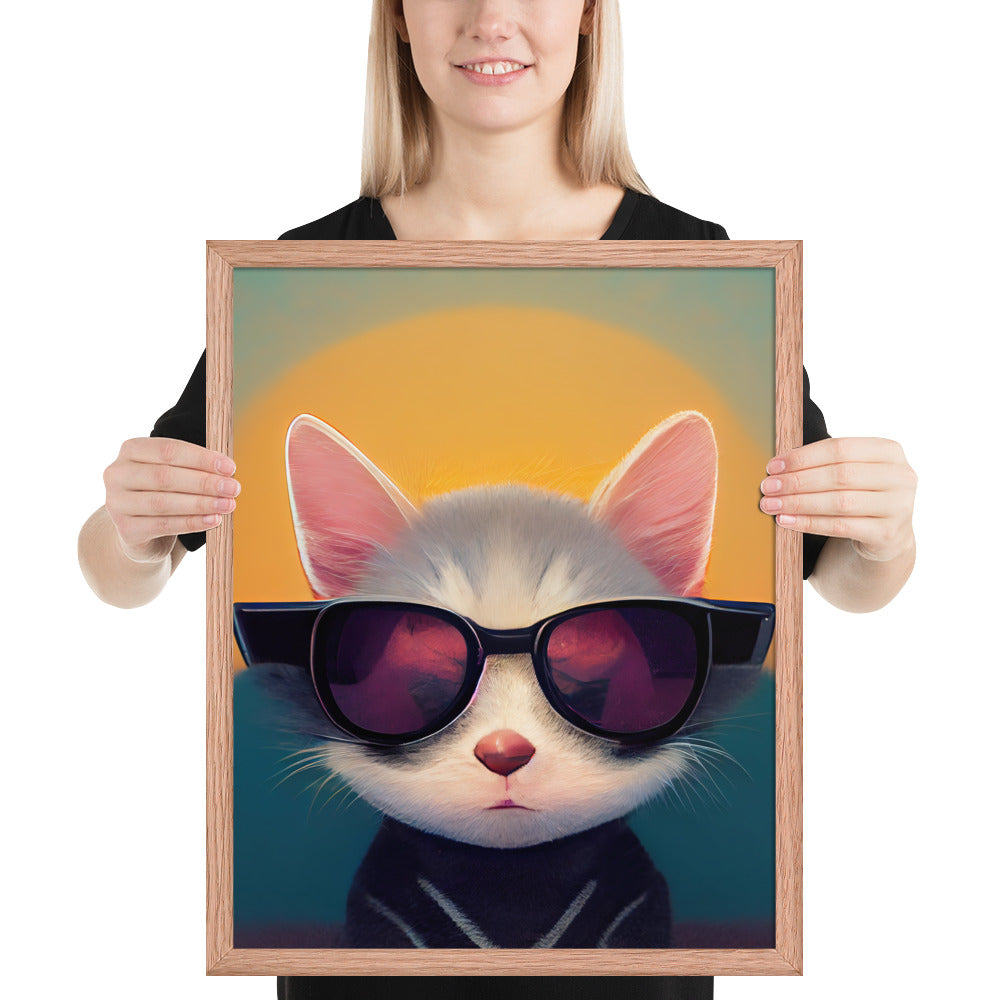 Cool Retro Sun Cat Prints