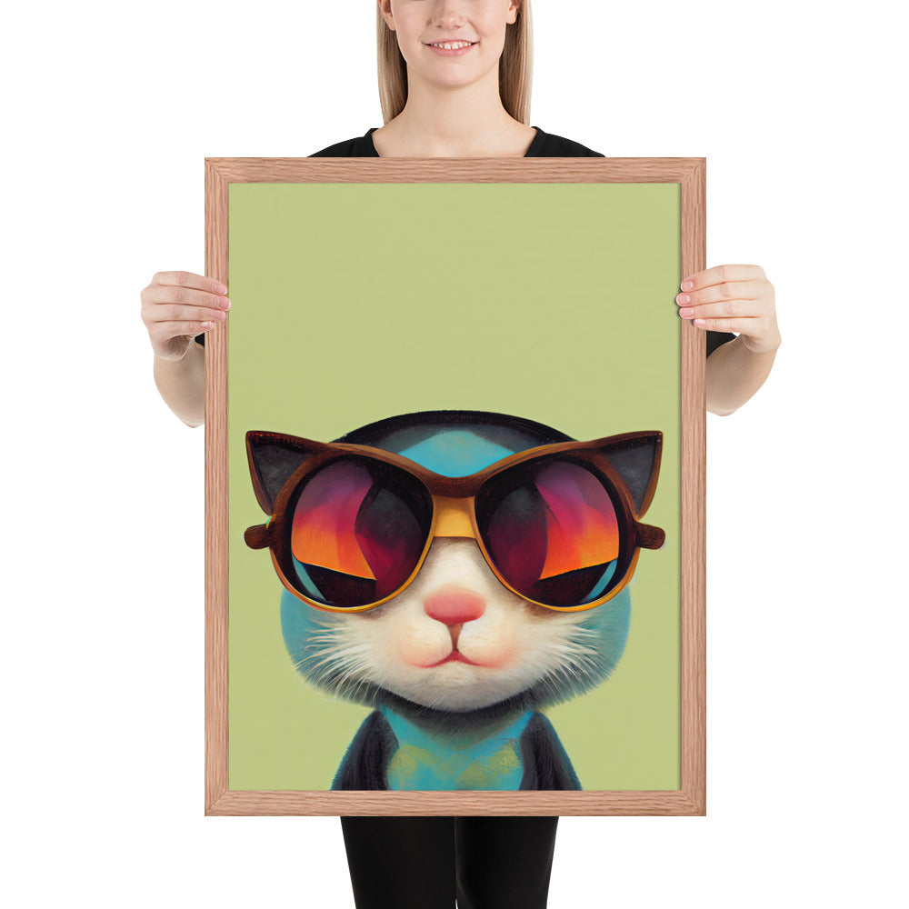 Retro Kitten In Sunglasses Prints