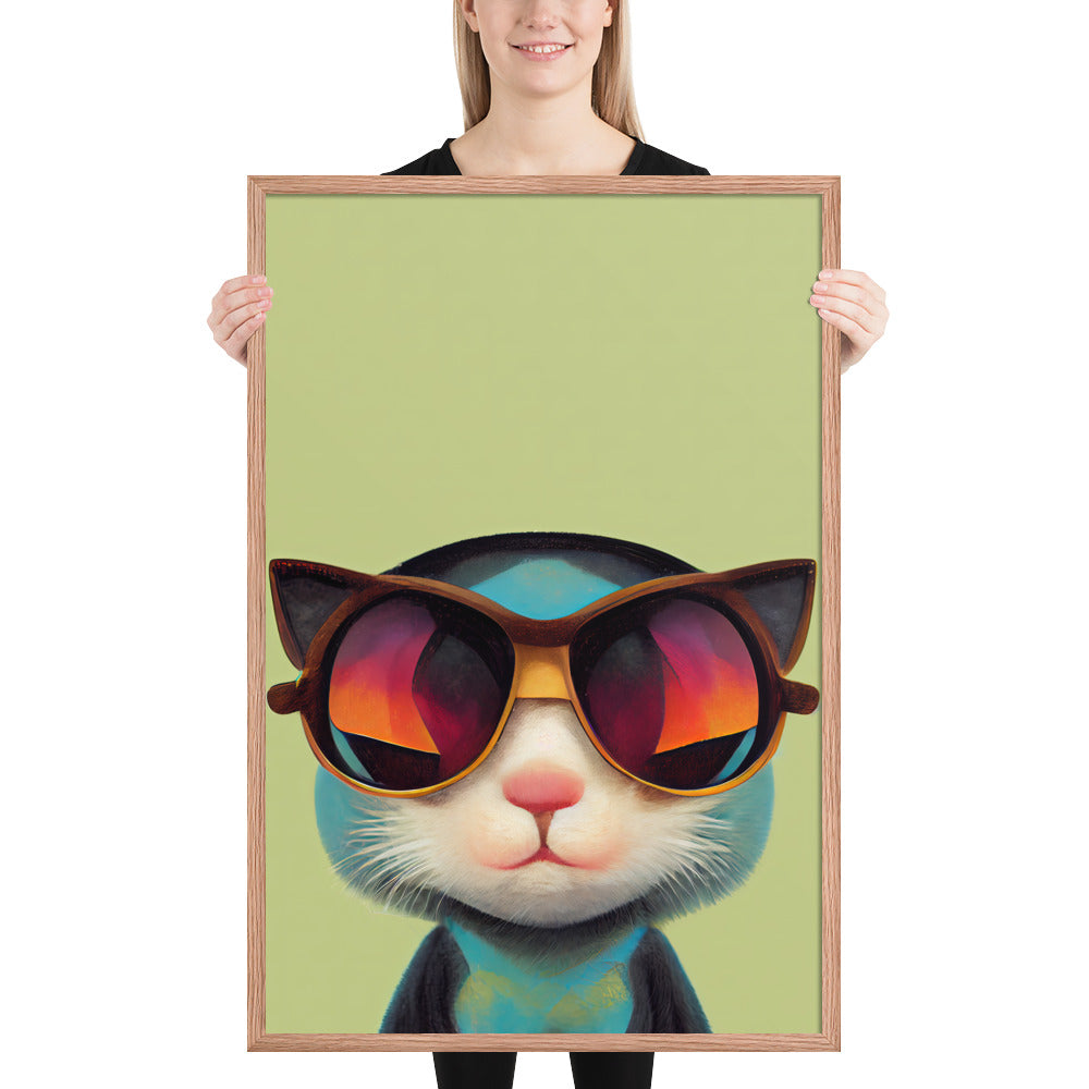 Retro Kitten In Sunglasses Prints